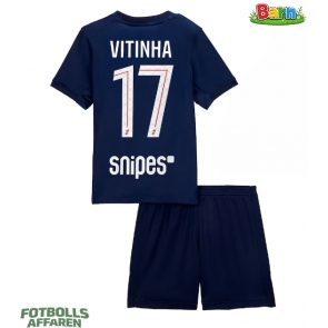 Paris Saint-Germain Vitinha #17 Hemmaställ Barn 2025-26 Kortärmad (+ Korta byxor)
